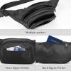 Extra Long Strap Fanny Pack, 59 Inch Max Adjustable Strap Plus Size Crossbody Bag, Extended Length Lightweight Waist Bag with Zipper and Pockets (Black) view 2