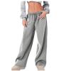 XUNRYAN Womens Wide Leg Sweatpants High Waisted Baggy Flare Parachute Pants Athletic Joggers Pockets Activewear Y2K Clothes view 1