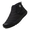 Winter Snow Boots Slip-on Water Resistant Booties Anti-Slip Lightweight Warm Ankle Boots with Full Fur for Men Women (Black, 6.5) view 1