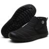 Winter Snow Boots Slip-on Water Resistant Booties Anti-Slip Lightweight Warm Ankle Boots with Full Fur for Men Women (Black, 6.5) view 2
