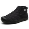 Winter Snow Boots Slip-on Water Resistant Booties Anti-Slip Lightweight Warm Ankle Boots with Full Fur for Men Women (Black, 6.5) view 4