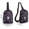 Sling Bag for Women Men Daypack Purple Black Goth Spooky Chest Bag Crossbody Backpack for Hiking Travel view 2