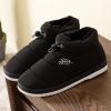 Elastic Winter Warm Ankle Boots Fleece Linen Softy Sole Waterproof Arch Support Solid Color Winter Warm Thick Shoes (Black, 10) view 2