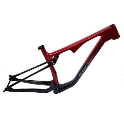 BSFHQS 29er Full Suspension Mountain Bike Frame 15/17in Carbon Frame XC Soft Tail Disc Brake Frame 150mm Travel 12 * 148mm Thru-Axle Boost BB92mm(29 * 17in)