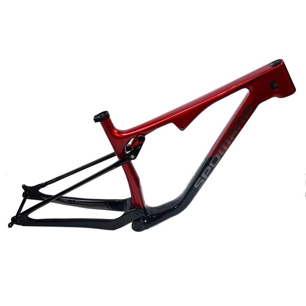 BSFHQS 29er Full Suspension Mountain Bike Frame 15/17in Carbon Frame XC Soft Tail Disc Brake Frame 150mm Travel 12 * 148mm Thru-Axle Boost BB92mm(29 * 17in)