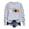BCDlily Womens Cropped Sweatshirt Women Christmas Sweatshirts Chicken Graphic Crew Neck Pullover Cute Xmas Hat Shirts Thanksgiving Holiday Tops (KB-Light Gray, L) view 1