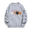 BCDlily Womens Cropped Sweatshirt Women Christmas Sweatshirts Chicken Graphic Crew Neck Pullover Cute Xmas Hat Shirts Thanksgiving Holiday Tops (KB-Light Gray, L) view 3
