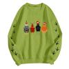 BCDlily Striped Sweatshirt Women Women Christmas Sweatshirts Chicken Graphic Crew Neck Pullover Cute Xmas Hat Shirts Thanksgiving Holiday Tops (KC-Green, L) view 3