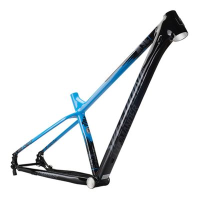 BSFHQS 29er XC Mountain Bikes Cross-Country Frame 15.3" 17.3" 19.3" Aluminum Alloy Dirt Jump Competition Hardtail Frame Disc Brake Thru Axle Frame 12x142mm, Internal Routing(Black-Blue,29" M)