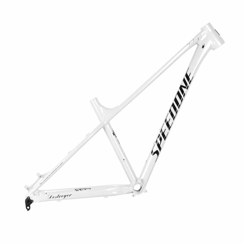 BSFHQS 27.5er 29er XC/AM Hardtail Mountain Bikes Frame,Max 2.35" Tire Aluminum Alloy Rigid Frame Disc Brake Racing Frame,Thru Axle 12x148mm Boost(White,S-27.5")