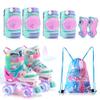 NEMONE Mermaid Roller Skates (Green M) with Protective Gear Set Knee Elbow Wrist Guards Pads for Kids Girls (Green M) view 1