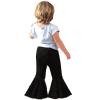 Toddler Baby Girl Denim Flare Pants Kids Ruffled High Waist Bell Bottoms Ripped Jeans Vintage Fall (Black, 3-4 Years) view 2