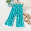 Toddler Girls Flowy Wide Leg Pants High Waist Palazzo Pants Loose Trousers Casual Baby Pants Girls (Blue, 2-3 Years) view 2