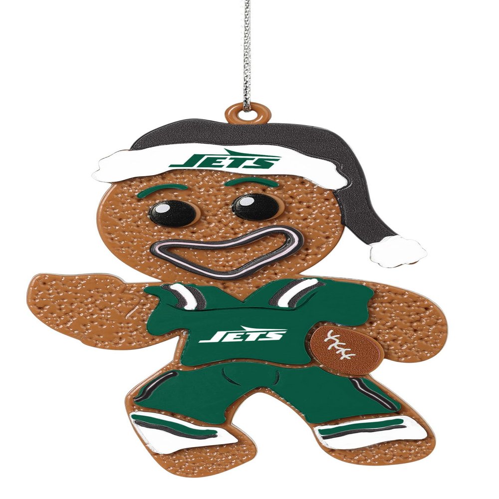 FOCO New York Jets NFL Gingerbread Man Holiday Ornament