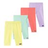 Kidddio Premium Baby & Toddler Capri Leggings - Soft Cotton Blend, Durable & Perfect for Every Adventure - Pack of 3-4T - Green/Yellow/Coral Red/Lilac view 1