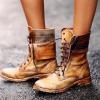 Ladmiple Womens Cowboy Boots Black Square Toe Mid-calf Combat Military Winter Boot for Women Side Zipper Low Heel Motorcycle Riding Biker Boots Western Dress Ankle Booties 2024 view 2
