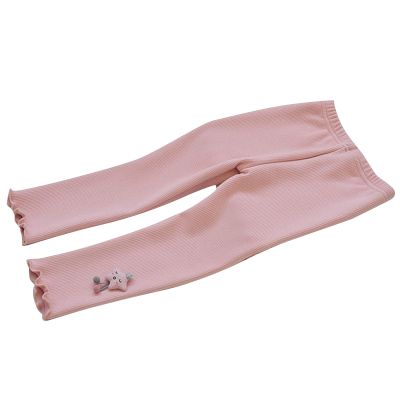 Baby Girls Fleece Lined Pants Knitted Leggings Toddler Girls Warm Winter Cute Stretchy Slim Pants (Pink, 12-18 Months)