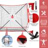 AOLIGEIJS 6'X6' Baseball Softball Practice Net,Pitching Net,Batting Net,with Baseball Tee,Bonus Strike Zone,Target and Bow Frame,for Hitting,Pitching,Catching view 2