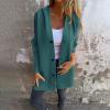 Casual Single Breasted Hooded Jacket for Autumn,Womens Casual Solid Color Coat Jackets Single-Breasted Mid Length (Dark Green,3XL) view 3