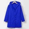 Casual Single Breasted Hooded Jacket for Autumn,Womens Casual Solid Color Coat Jackets Single-Breasted Mid Length (Blue,3XL) view 2