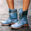 Ladmiple Cowboy Boots For Women Mid Calf Cowgirl Western Boots Women's Military Combat Boots Mid Calf Side Zipper Low Heel Motorcycle Riding Biker Boots Winter Western Dress Ankle Booties 2024 view 2