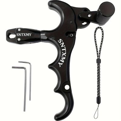 sntxmy Bow Release for Compound Bow 360 Rotatable Thumb Release for Compound Bow Archery Trigger Release (Black)