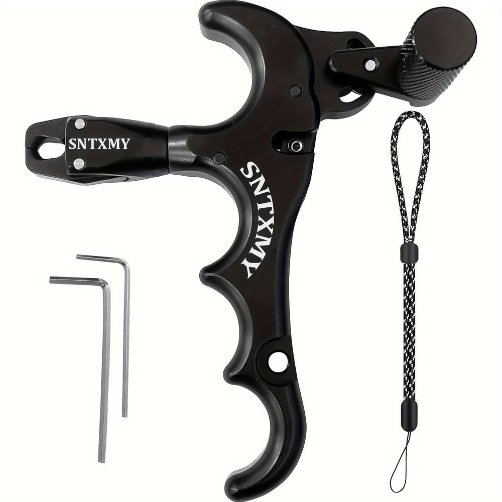 sntxmy Bow Release for Compound Bow 360 Rotatable Thumb Release for Compound Bow Archery Trigger Release (Black)