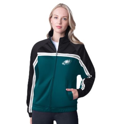 G-III Sports Women's Midnight Green Philadelphia Eagles Post Game Full-Zip Track Jacket