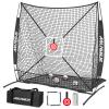AOLIGEIJS 6'X6' Baseball Softball Practice Net,Pitching Net,Batting Net,with Bonus Strike Zone,Target and Bow Frame,for Hitting,Pitching,Catching view 1