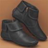 Ankle Boots for Women Fashion Arch Support Boots Side Zipper Vintage Leather Damping Shoes Flat Heel Booties view 3