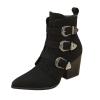 Gothic Boots for Women Pointed Toe Buckle Boots Mid Calf Boots Goth Punk Boots Zip Ankle Western Boots view 1