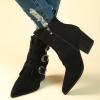 Gothic Boots for Women Pointed Toe Buckle Boots Mid Calf Boots Goth Punk Boots Zip Ankle Western Boots view 3
