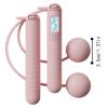 Cordless Skipping Ropes with Counter, Digital Wireless Skipping Rope, Adjustable Length Nonslip Skipping Ropes for Adults, Led Display Countdown Cordless Ball Rope, for Women & Men Workout view 2