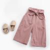 Toddler Baby Girls Wide Leg Cropped Pull-On Pants Infant Girls Solid Bowknot Palazzo Pants with Big (Pink, 18-24 Months) view 3