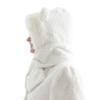 Winter Rabbit Fleece Bear Neck Warmer Hat Women Windproof Ear Warmer Beanies Thick Cycling All-Match Hat Scarf Set of Two (White) view 3