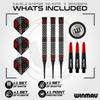 Winmau Darts Cypher 18g Barrel / 20g Full Weight Soft Tip 90% Tungsten Darts Set with Dart Flights and Dart Shafts (Stems) view 2
