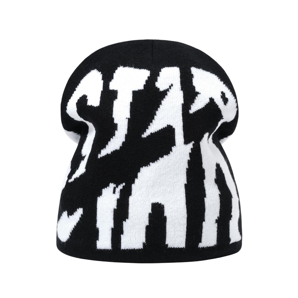 2THESTARS Y2K Beanie for Men Women Knitted Hat Winter Cap Star Design Warm Casual Skullies Cold Weather Knit Outdoor - Black