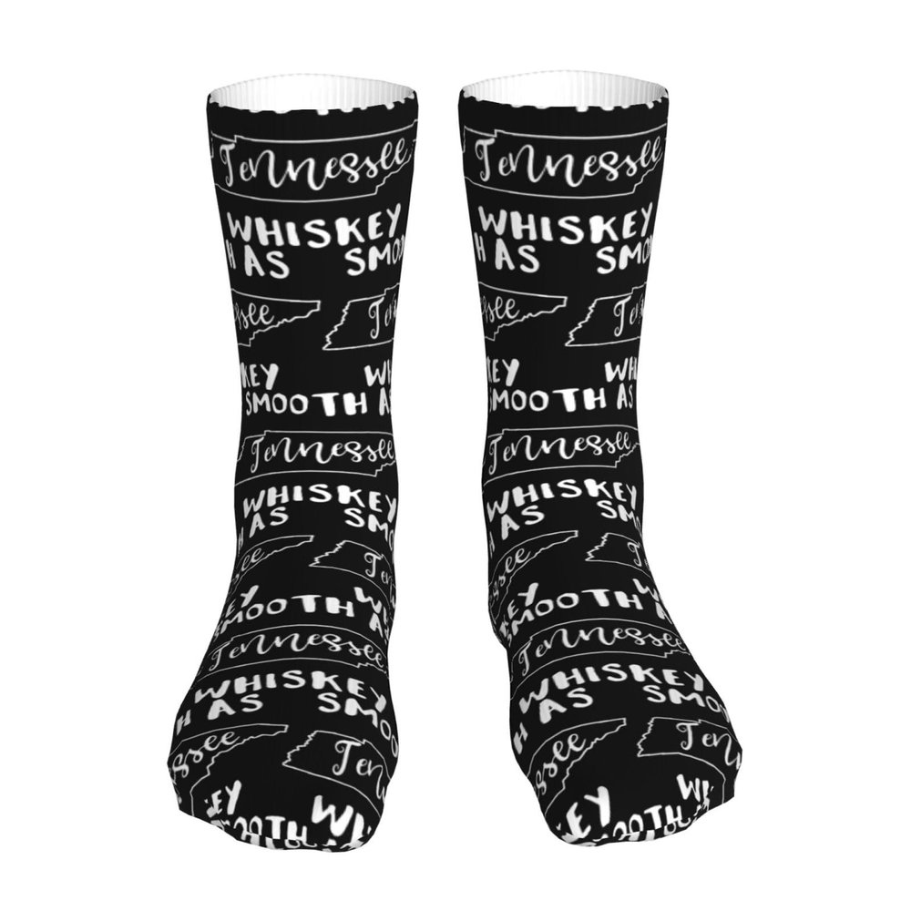 BGPTWLQMX Smooth As Tennessee Whiskey Air Cushioned Running Socks Breathable Round Neck Socks