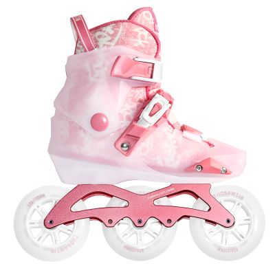 TUOSAMTIN Inline Skates for Women Adult and Girls, Adjustable Outdoor Inline Skates with 3 110MM Wheels (L(4-7US))