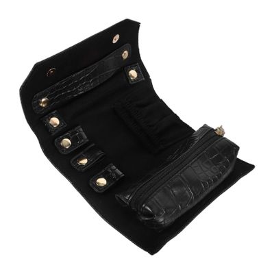 CAXUSD Travel Jewelry Roll Organizer Bag Multi-functional Jewelry Storage Portable Damage Texture Idea Small Compact