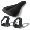 Delta Cycle Foot Fenders Bicycle Toe Clips and HexAir Racing Peloton Seat Cushion Bundle - Bike Pedal Straps for Mountain Bikes, Cruisers Plus Bike Seat Cover with Innovative Hexair Tech view 1