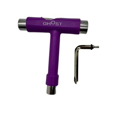GHOST BOARDS Skate Tool All-In-One - Multi-Function Roller Skate Tool With T-Handle, Allen Key & Screwdriver for Easy Adjustments - Skate Key Fits Any Pocket- Skates Tools Youll Always Carry - Purple