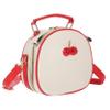 ANDRESLAD 1pc Pu Leather Cherry Decor Crossbody Bag for Girls Summer Casual Handbag Beige and Red Stylish Sling Bag for Teens and Women view 1