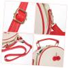 ANDRESLAD 1pc Pu Leather Cherry Decor Crossbody Bag for Girls Summer Casual Handbag Beige and Red Stylish Sling Bag for Teens and Women view 3