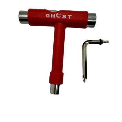 GHOST BOARDS Skate Tool All-In-One - Multi-Function Roller Skate Tool With T-Handle, Allen Key & Screwdriver for Easy Adjustments - Skate Key Fits Any Pocket- Skates Tools Youll Always Carry - Red