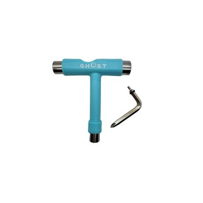 GHOST BOARDS Skate Tool All-In-One- Multi-Function Roller Skate Tool With T-Handle, Allen Key & Screwdriver for Easy Adjustments- Skate Key Fits Any Pocket- Skates Tools Youll Always Carry- Baby Blue