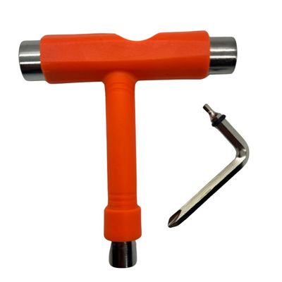 GHOST BOARDS Skate Tool All-In-One - Multi-Function Roller Skate Tool With T-Handle, Allen Key & Screwdriver for Easy Adjustments - Skate Key Fits Any Pocket- Skates Tools Youll Always Carry - Orange