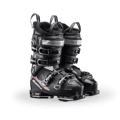 NORDICA Women's Speedmachine 3 115 W Insulated Medium Volume Winter Sports All-Terrain Alpine Freeriding Mountain Touring Ski Boots, Gripwalk Soles, Customizable Shell, Black/Rose/White, 25.5