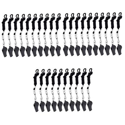 Toddmomy 20pcs Survival Whistles Lanyard Loud Emergency Whistle for Referees and Outdoor Activities Portable for Training and Safety