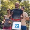 WESIEVYA 2pcs Reflective Race Number Belt Safety Gear for Runners Lightweight and Comfortable for Marathons and Cycling Red Pink view 2